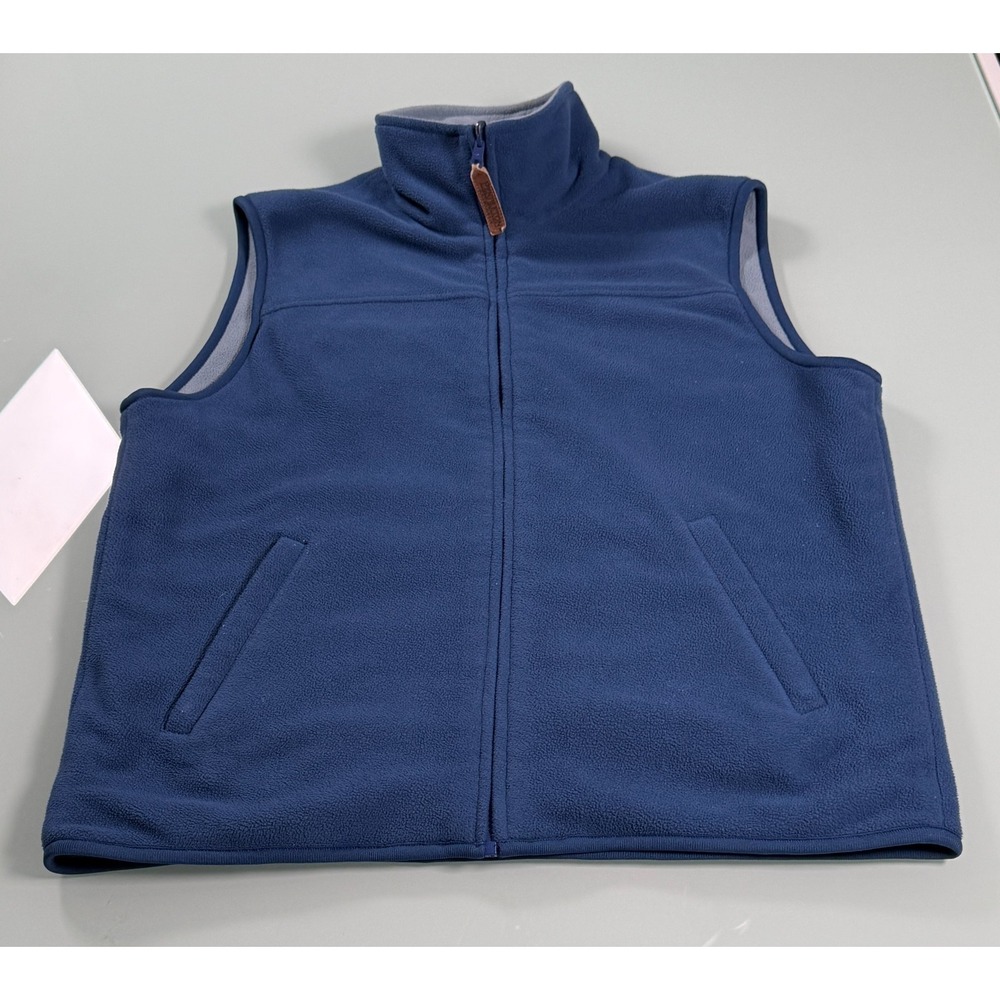 VTG Pendleton Originals Fleece Vest Men's Blue Full Zip Mock-Neck Preppy - Large